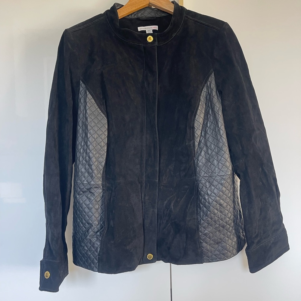 Isaac Mizrahi leather & suede jacket
